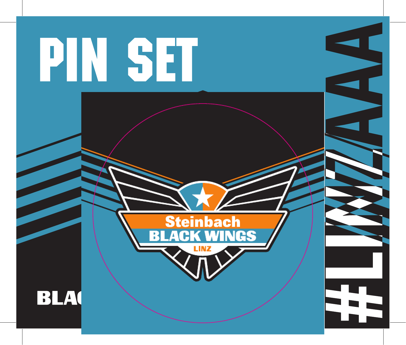 Black Wings PIN-SET Button 3er